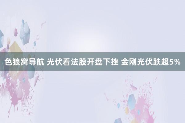 色狼窝导航 光伏看法股开盘下挫 金刚光伏跌超5%