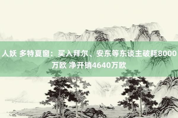 人妖 多特夏窗：买入拜尔、安东等东谈主破耗8000万欧 净开销4640万欧