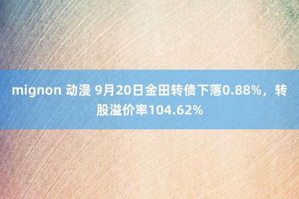 mignon 动漫 9月20日金田转债下落0.88%，转股溢价率104.62%