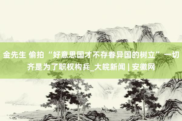 金先生 偷拍 “好意思国才不存眷异国的树立” 一切齐是为了职权构兵_大皖新闻 | 安徽网