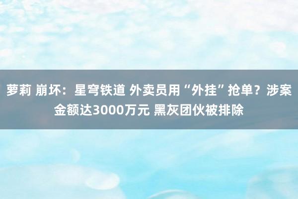 萝莉 崩坏：星穹铁道 外卖员用“外挂”抢单？涉案金额达3000万元 黑灰团伙被排除