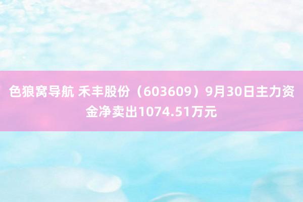 色狼窝导航 禾丰股份（603609）9月30日主力资金净卖出1074.51万元