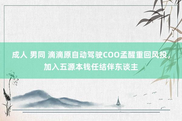 成人 男同 滴滴原自动驾驶COO孟醒重回风投，加入五源本钱任结伴东谈主