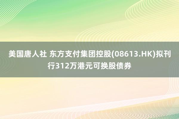 美国唐人社 东方支付集团控股(08613.HK)拟刊行312万港元可换股债券