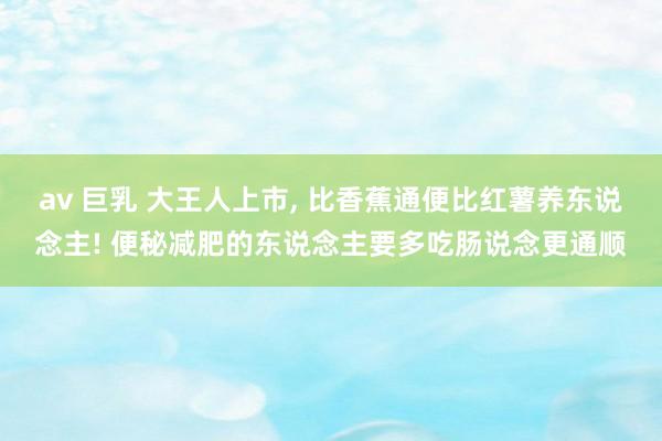 av 巨乳 大王人上市， 比香蕉通便比红薯养东说念主! 便秘减肥的东说念主要多吃肠说念更通顺