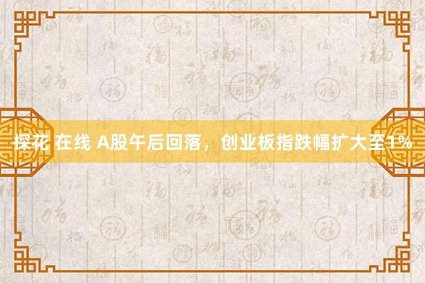 探花 在线 A股午后回落，创业板指跌幅扩大至1%