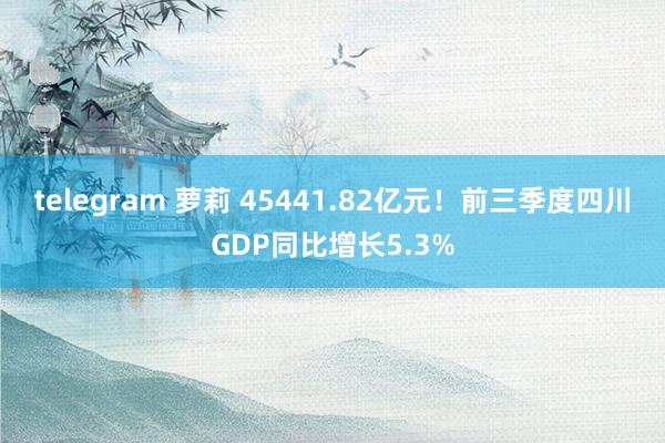 telegram 萝莉 45441.82亿元！前三季度四川GDP同比增长5.3%