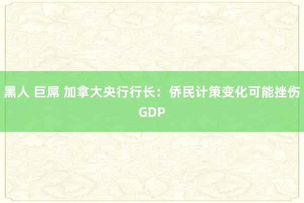 黑人 巨屌 加拿大央行行长：侨民计策变化可能挫伤GDP