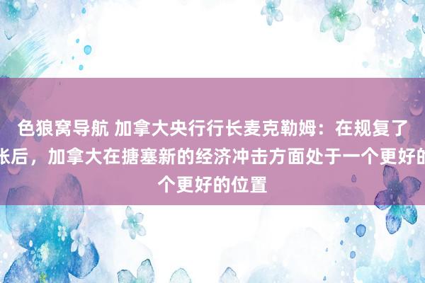 色狼窝导航 加拿大央行行长麦克勒姆：在规复了低通胀后，加拿大在搪塞新的经济冲击方面处于一个更好的位置