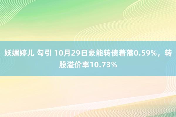 妖媚婷儿 勾引 10月29日豪能转债着落0.59%，转股溢价率10.73%