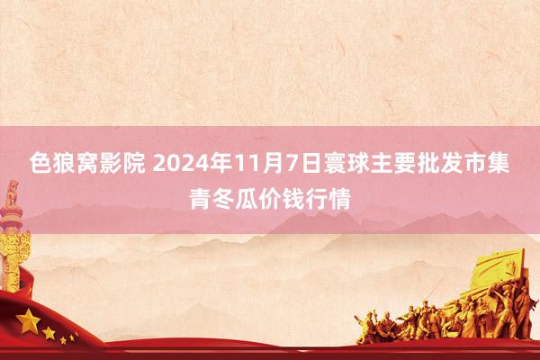 色狼窝影院 2024年11月7日寰球主要批发市集青冬瓜价钱行情