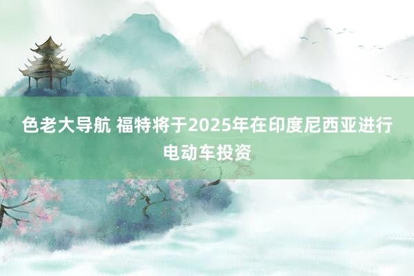 色老大导航 福特将于2025年在印度尼西亚进行电动车投资