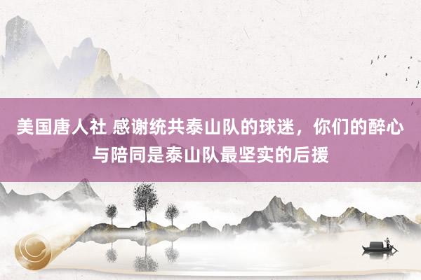 美国唐人社 感谢统共泰山队的球迷，你们的醉心与陪同是泰山队最坚实的后援