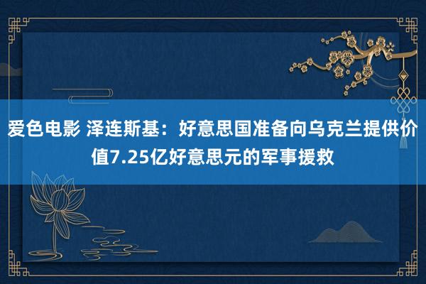 爱色电影 泽连斯基：好意思国准备向乌克兰提供价值7.25亿好意思元的军事援救