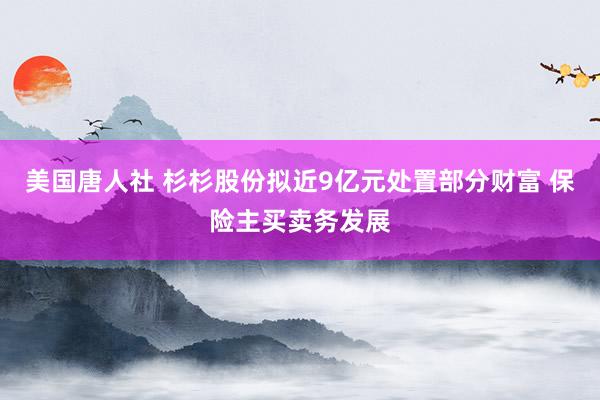 美国唐人社 杉杉股份拟近9亿元处置部分财富 保险主买卖务发展