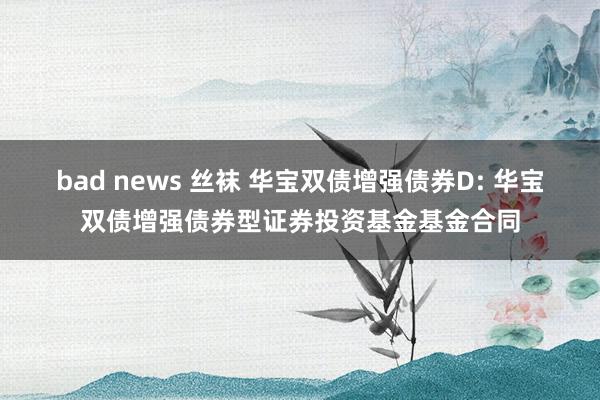 bad news 丝袜 华宝双债增强债券D: 华宝双债增强债券型证券投资基金基金合同