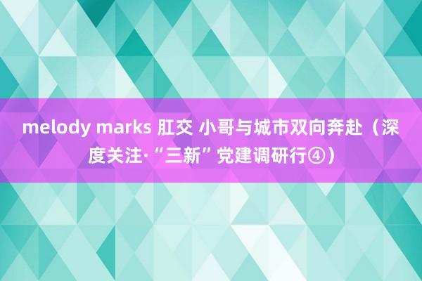 melody marks 肛交 小哥与城市双向奔赴（深度关注·“三新”党建调研行④）