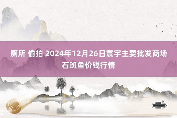 厕所 偷拍 2024年12月26日寰宇主要批发商场石斑鱼价钱行情