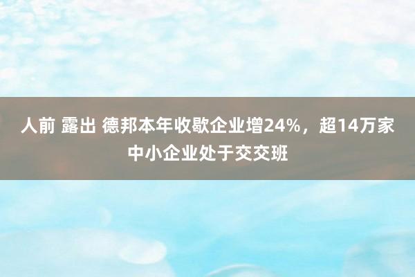 人前 露出 德邦本年收歇企业增24%，超14万家中小企业处于交交班