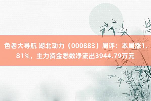 色老大导航 湖北动力（000883）周评：本周涨1.81%，主力资金悉数净流出3944.79万元