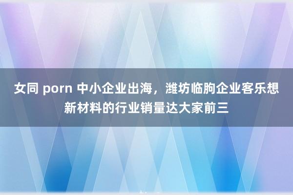 女同 porn 中小企业出海，潍坊临朐企业客乐想新材料的行业销量达大家前三