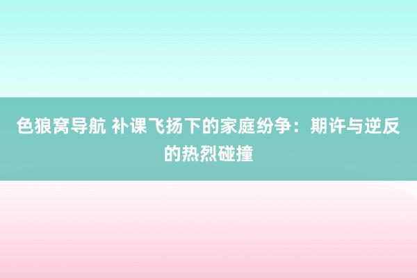 色狼窝导航 补课飞扬下的家庭纷争：期许与逆反的热烈碰撞