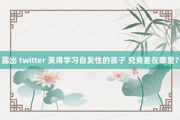 露出 twitter 莫得学习自发性的孩子 究竟差在哪里？