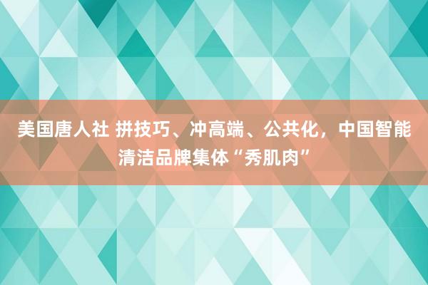 美国唐人社 拼技巧、冲高端、公共化，中国智能清洁品牌集体“秀肌肉”