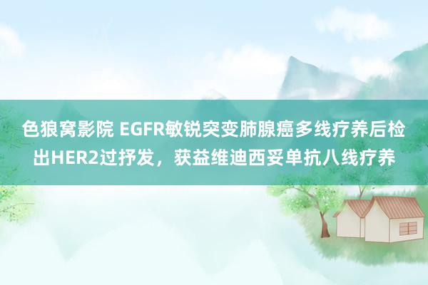 色狼窝影院 EGFR敏锐突变肺腺癌多线疗养后检出HER2过抒发，获益维迪西妥单抗八线疗养